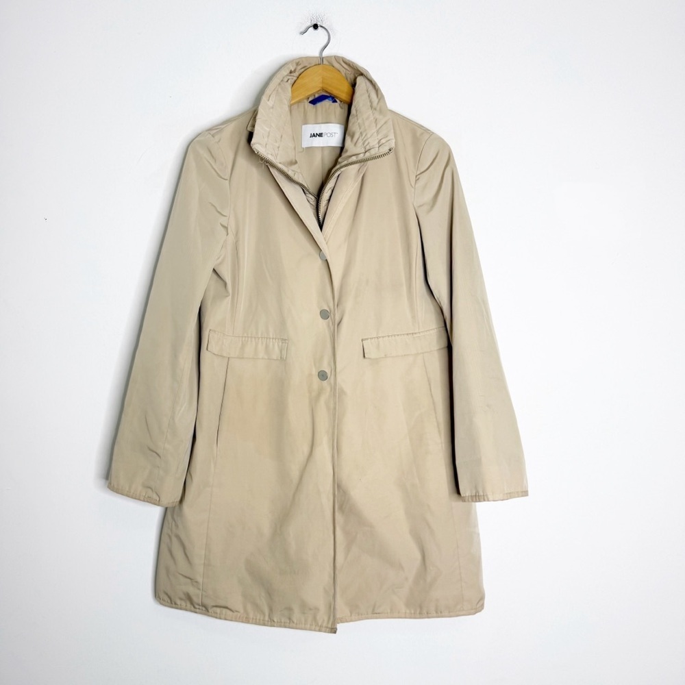 Jane Post Beige Rain Jacket / Trench Coat – Women’s Medium